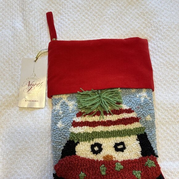 JC Penney North Pole Trading Co 3D Penguin With Scarf‎ Hooked Stocking NWT - Picture 3 of 7